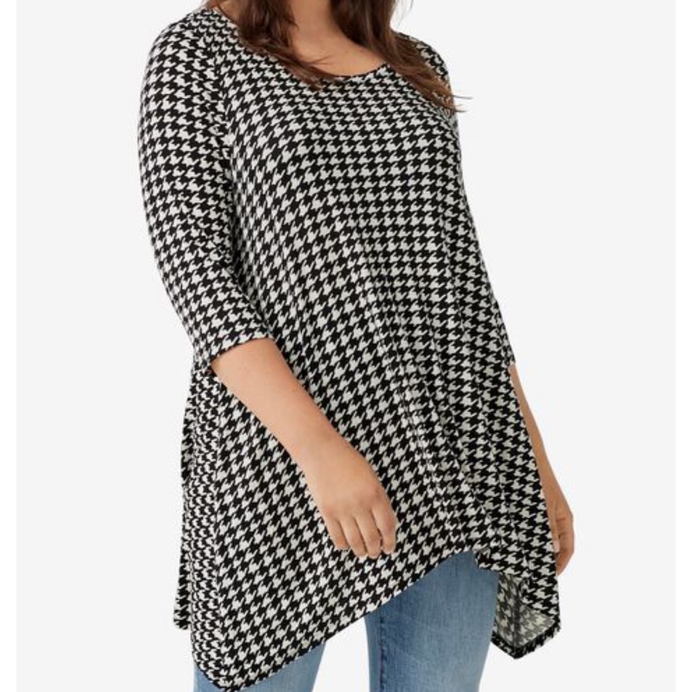 Printed Point-Hem Tunic